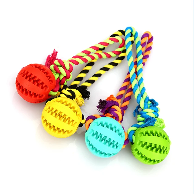 

New pet products 2020 indestructible rubber ball pet tug of war dog toy