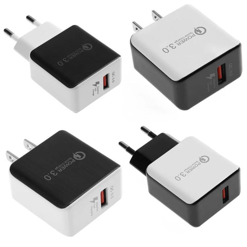 

Quick Charge QC 3.0 USB Charger With USB Cable Travel Wall Adapter 18W Fast Charging For Xiaomi iPhone Samsung Huawei EU Plug