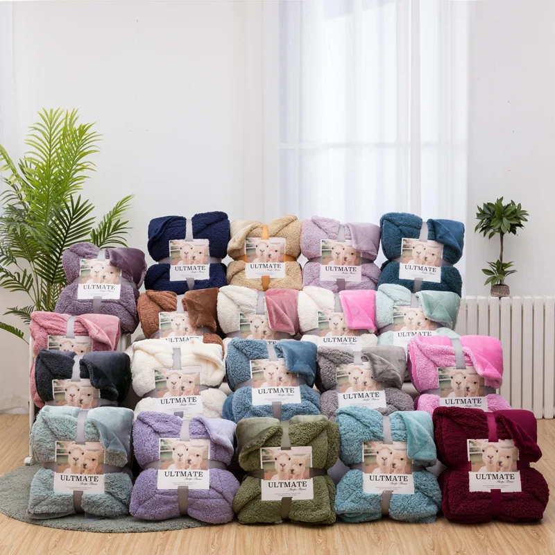 Warm Sherpa Blankets Cheap Sheep Blankets/Drop Shipping Super Soft Fuzzy Flannel Fleece Blanket 100x120cm
