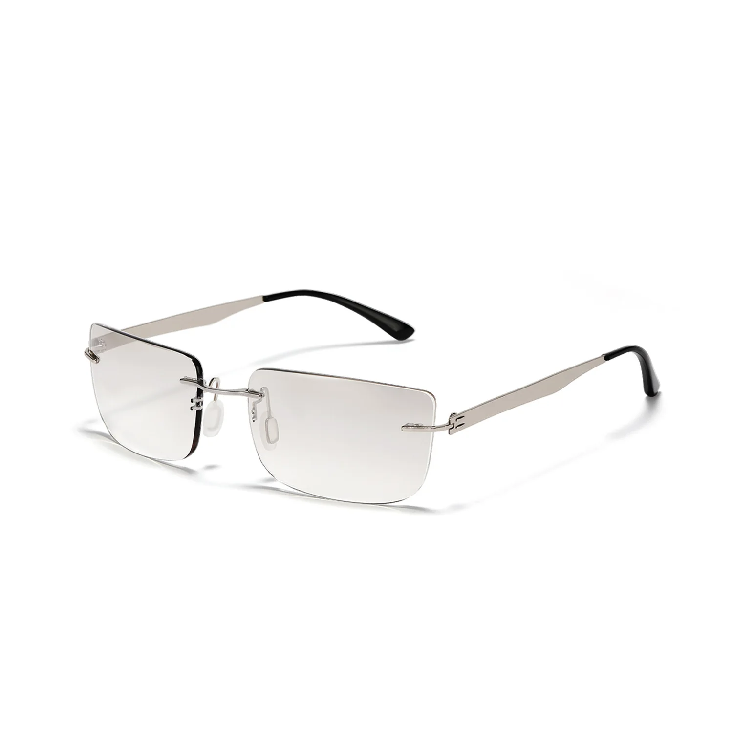 

2022 Men Luxury Rimless Sunglasses Rectangle Glasses in Silver Gold Color