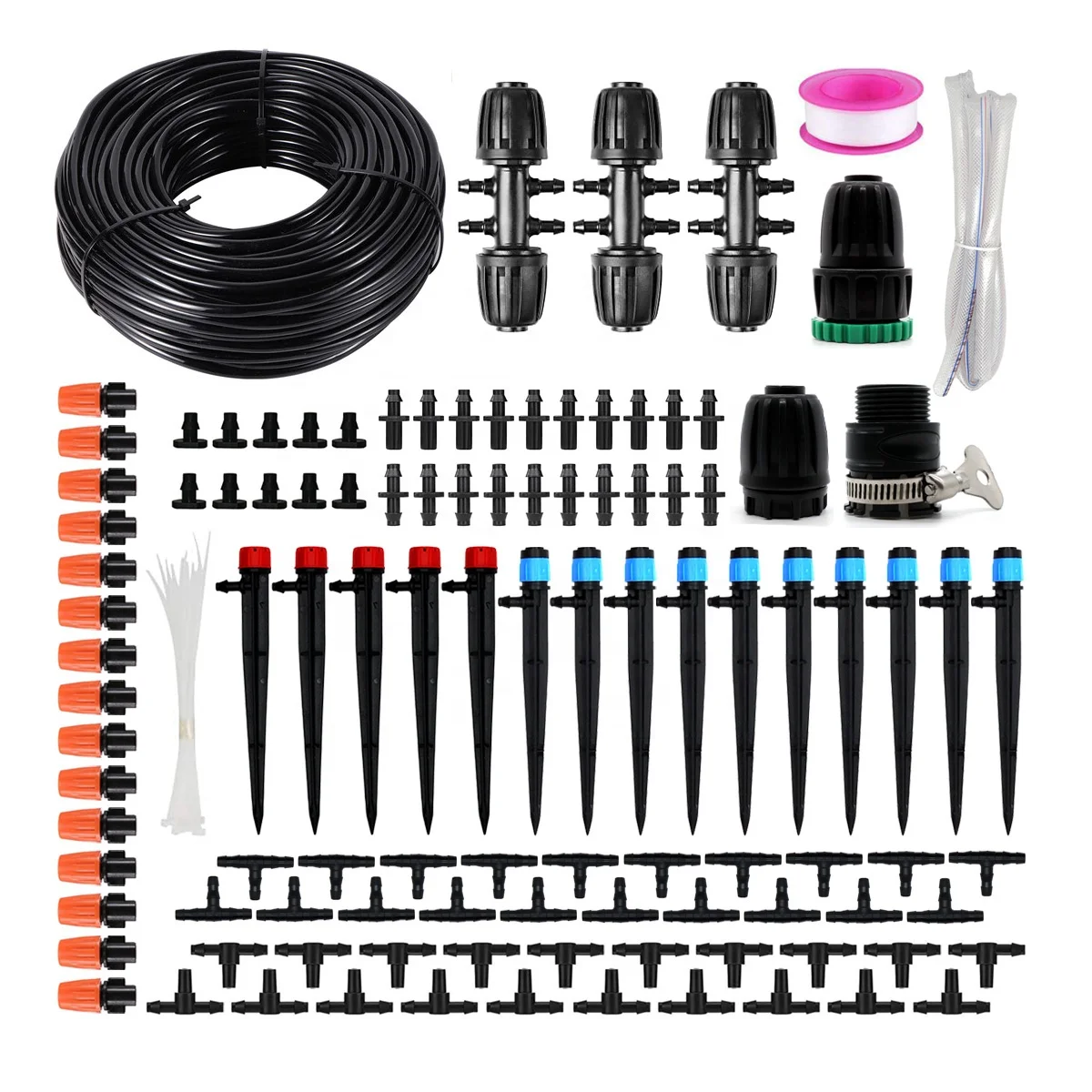 

indoor household automatic farm drip irrigation system water drip irrigation kit for greenhouse, Black