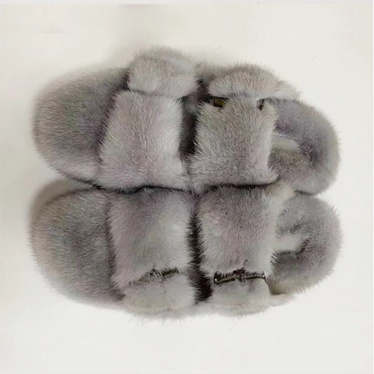 

Factory Direct Sale Fashion Fur Slides Real Fur Slippers For Women Shoes, Customized color