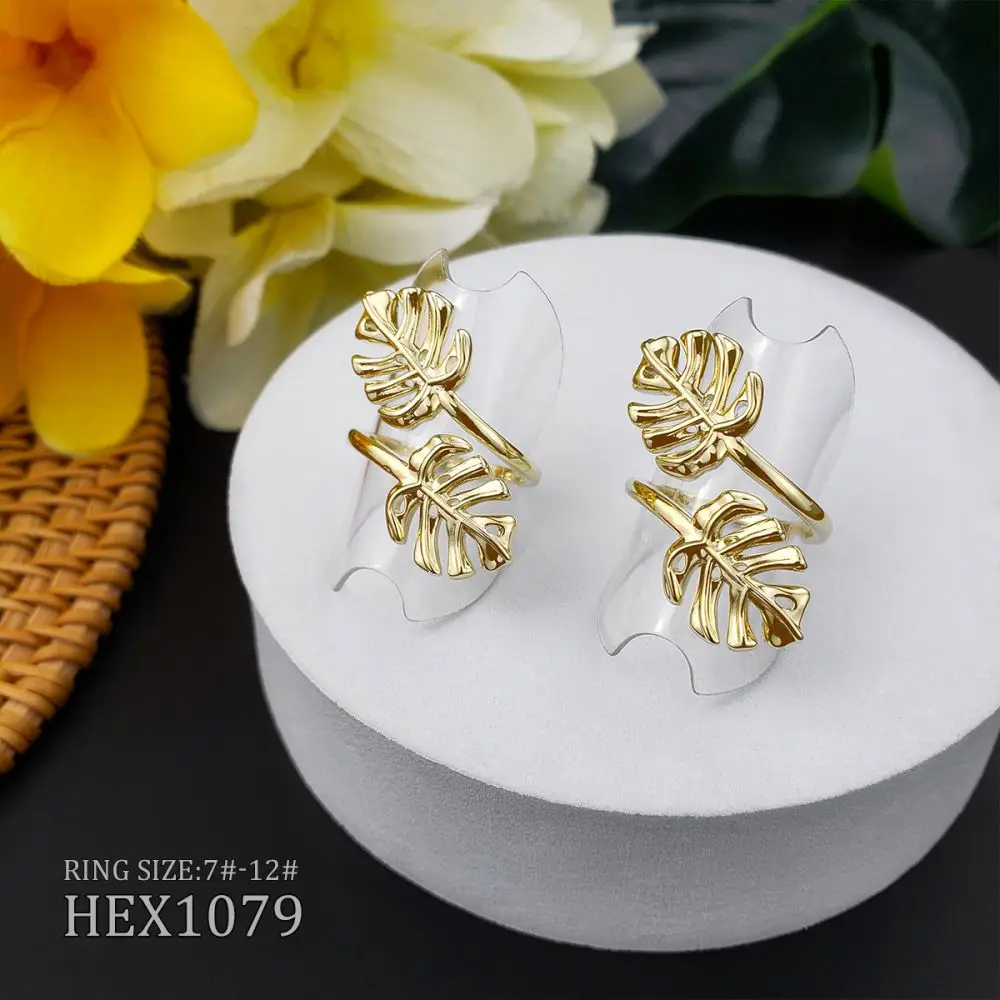 

Hawaii Simple Design flower shaped adjustable woman ring jewelry