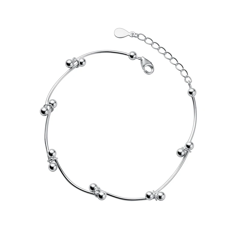925 Sterling Silver Beanie Knot Adjustable Bracelet for Women Fashion Fine Jewelry Silver Accessories