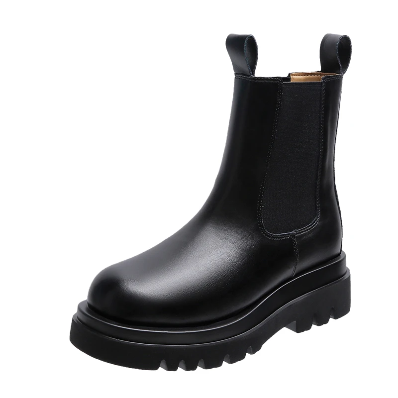 

2021 Fashion Lady Waterproof Rubber Sole Casual Platform Ladies Shoes Boots Women Shoes, Black