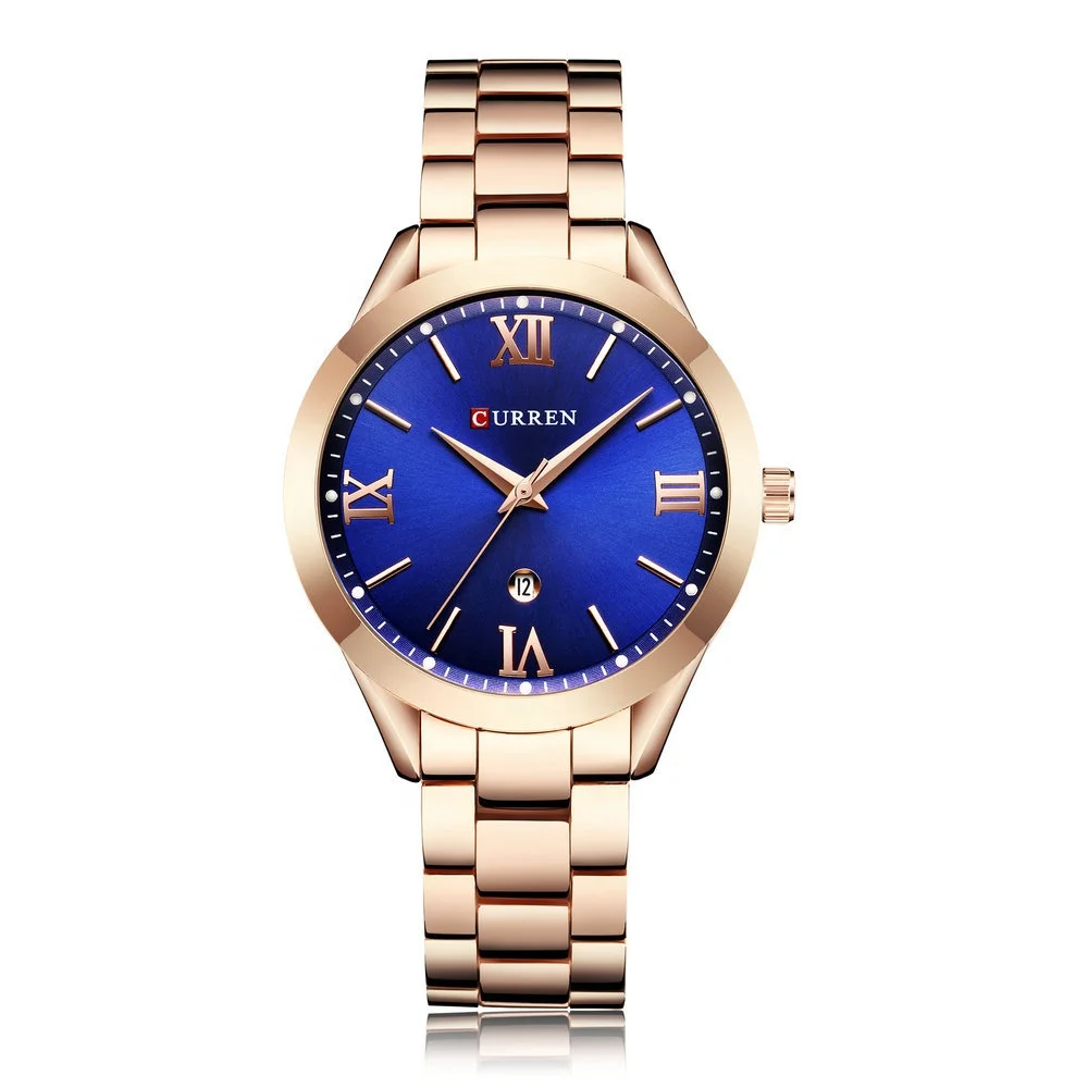 

Curren 9007 Stainless Steel Band Gold Quartz Wrist Watch Ladies Curren Watches Women Female Reloj Curren Dama