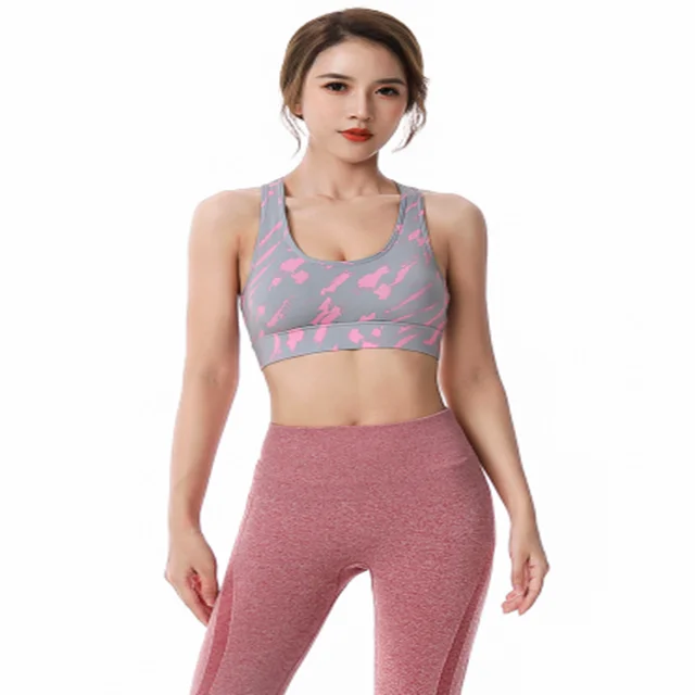 

New European and American large size classic adjustable back sports rimless bra
