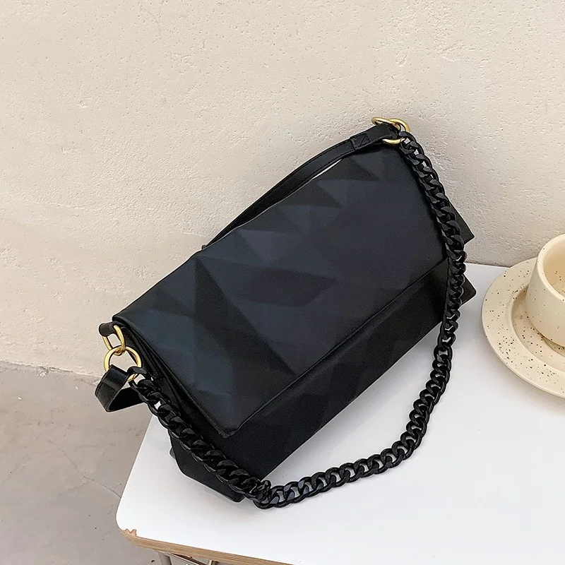 

2021 new fashion solid color leather underarm bag women shouledr crossbody chain ladies hand purse, 2colors