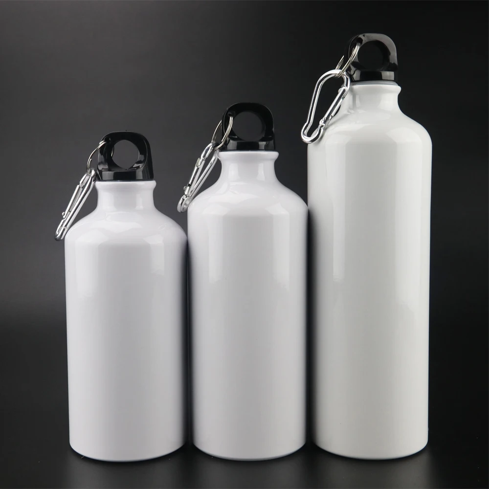 

Promotional Custom 400ml 500ml 600ml 750ml Travel Aluminum Stainless Steel Sports Water Bottle heat transfer machine bottle, Silver/white