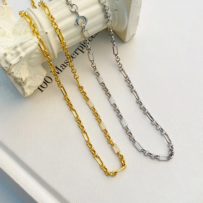 

VANA Chain Link Necklace Silver 925 Sterling Snake Figaro Cuban Chains Gold Plated Necklaces 18K Fine Silver Jewelry Necklace