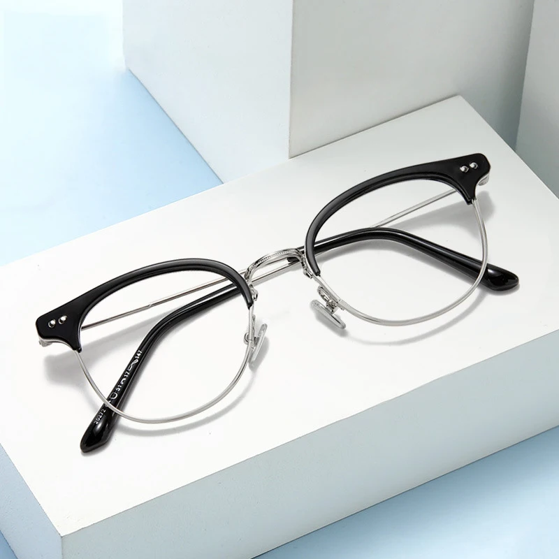 

Half Frame Computer Glasses Anti Blue Light Uv400 Blue Light Blocking Glasses Men Metal Frames Eyewear Glasses Spectacle Frames