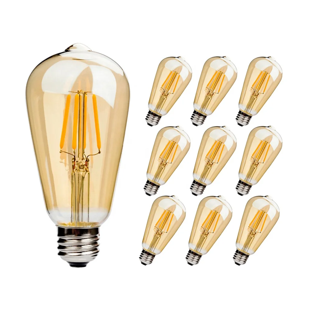 

Factory Price Lighting Decoration Led ST64 Vintage Glass Power Saving Lamps 220V 110V 4W 6W E26 E27 LED Ceiling LED Bulb Lights