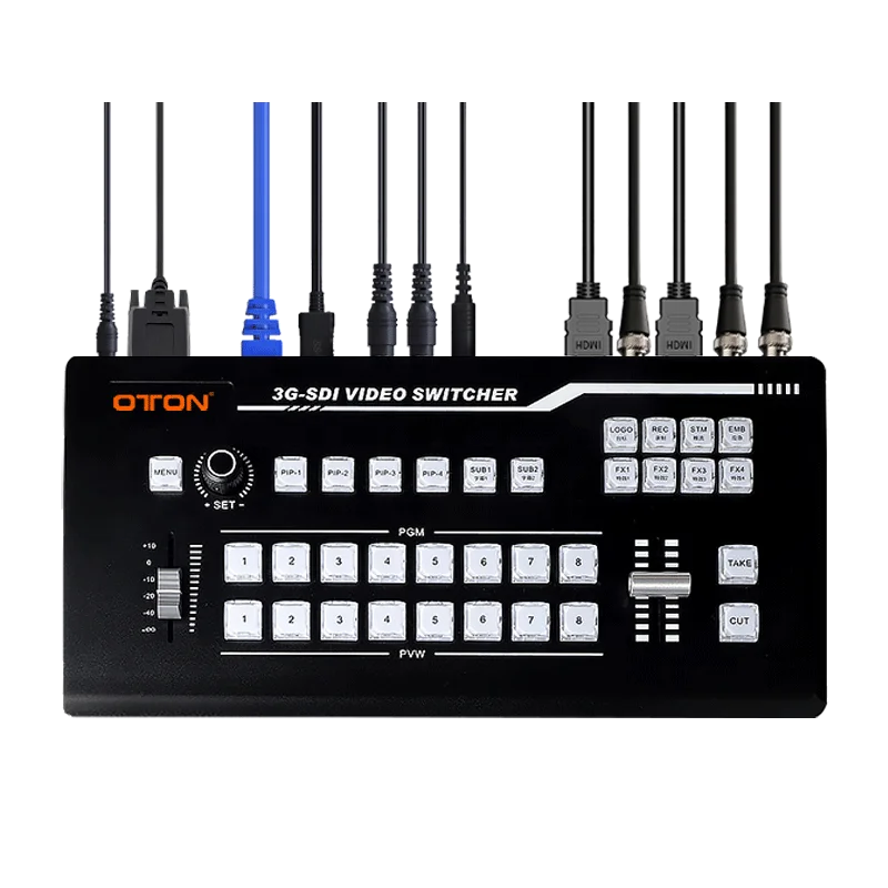 

8 Channel live production HD/SDI Video Switcher mixer with encoding and recording