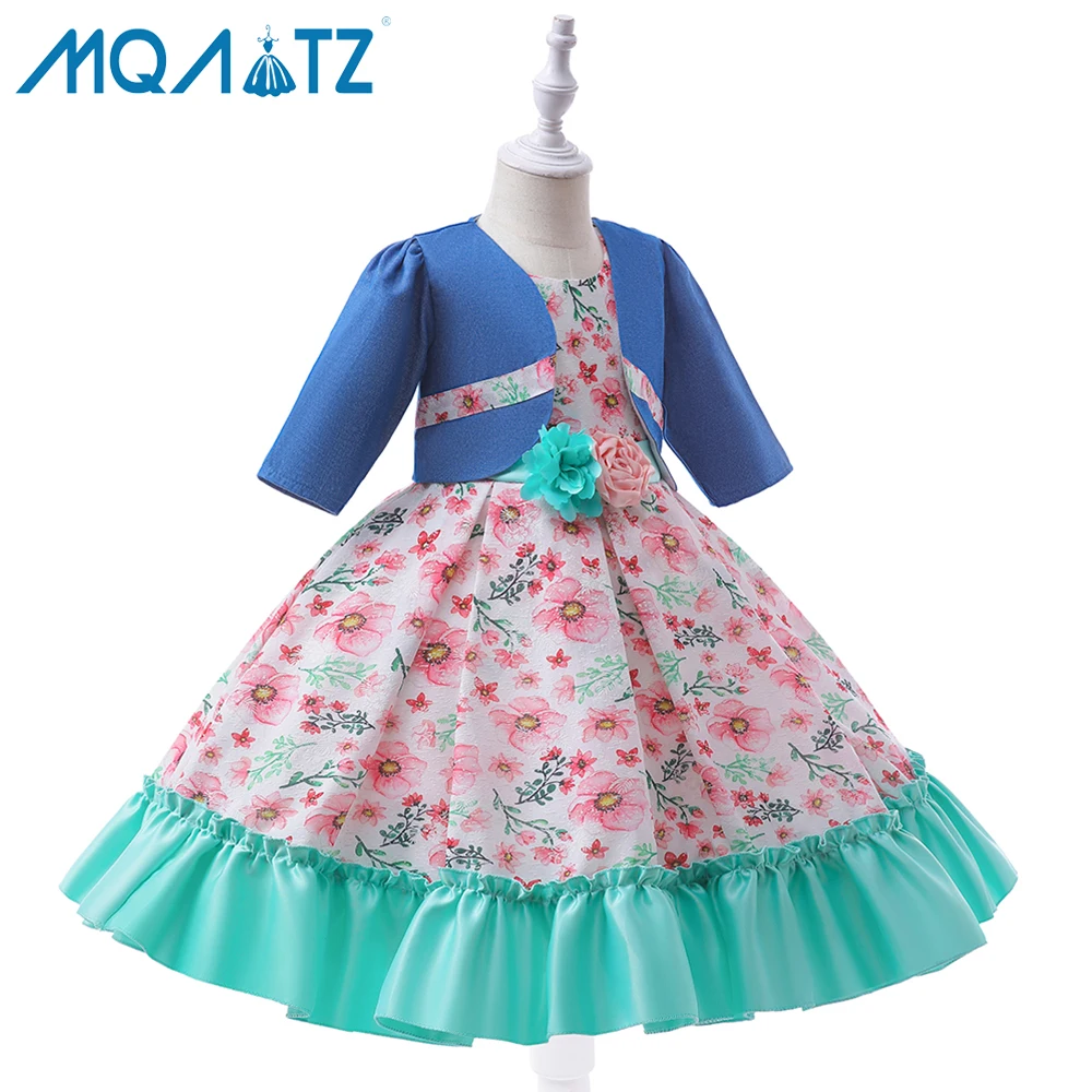 

MQATZ 2023 Hot selling 3-14 Year Baby Dress Kids Flower Party Wear Children Frock Designs