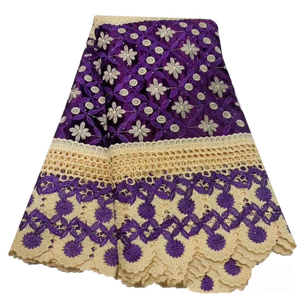 

Beautifical hot party dress guipure lace fabric african cord lace wholesale water soluble lace ML41G58, Customized