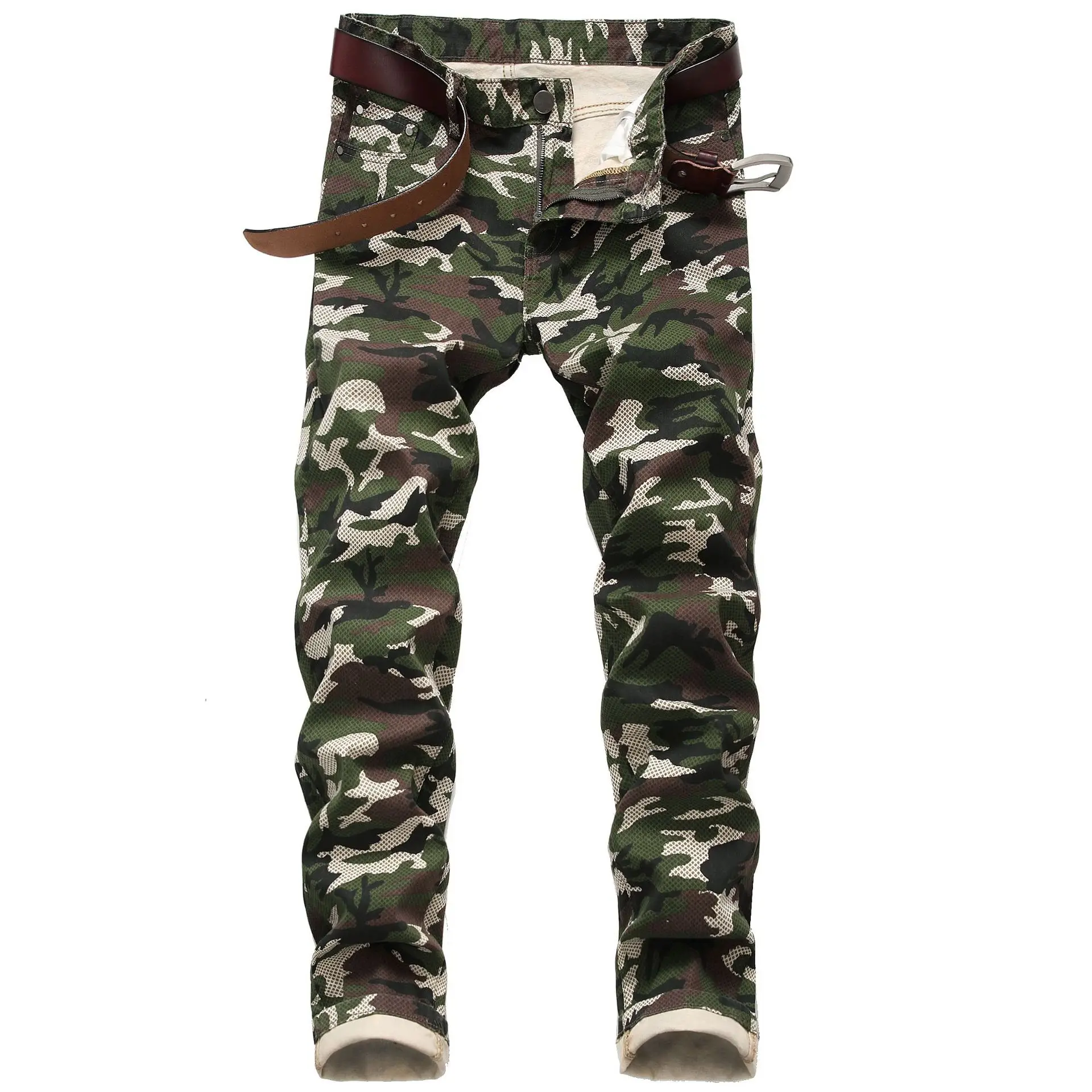 New Cotton Straight Camouflage Men Jeans Slimming Printed With Top ...
