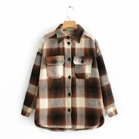 

Side pockets single-breasted quality coats and jackets for ladies shirt