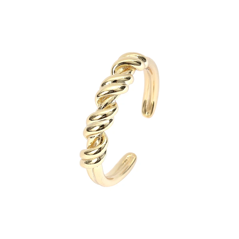 

Fashion Gold Plated Twisted Rings Women Jewelry 925 Sterling Silver Gold Ring 18K