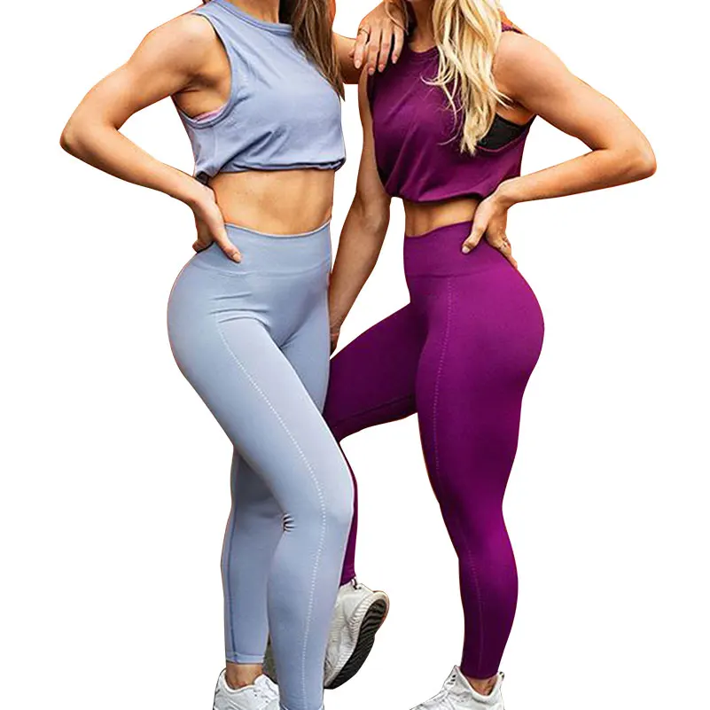 

New Arrival Wholesale Sport Suit Women Apparel Activewear Gym Clothing Yoga Workout Set, Different color available
