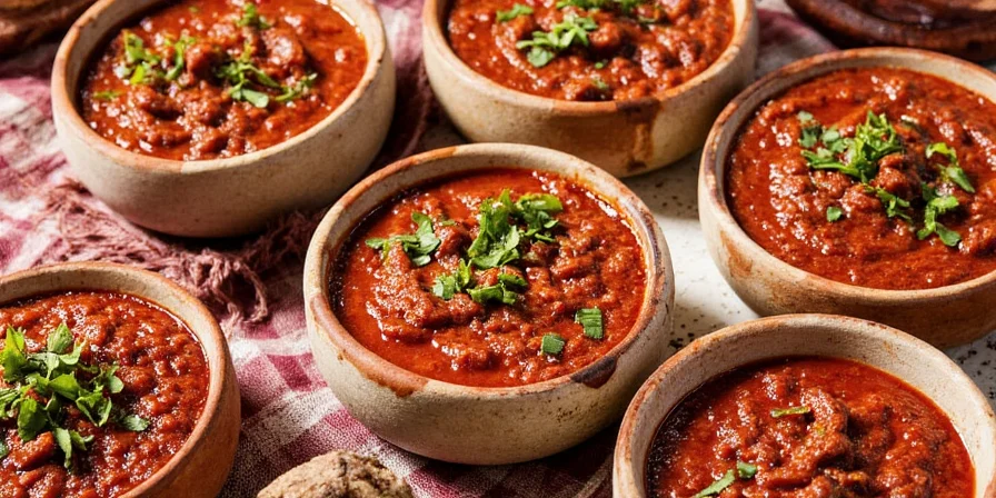 Tacos topped with vibrant mole sauce and garnishes