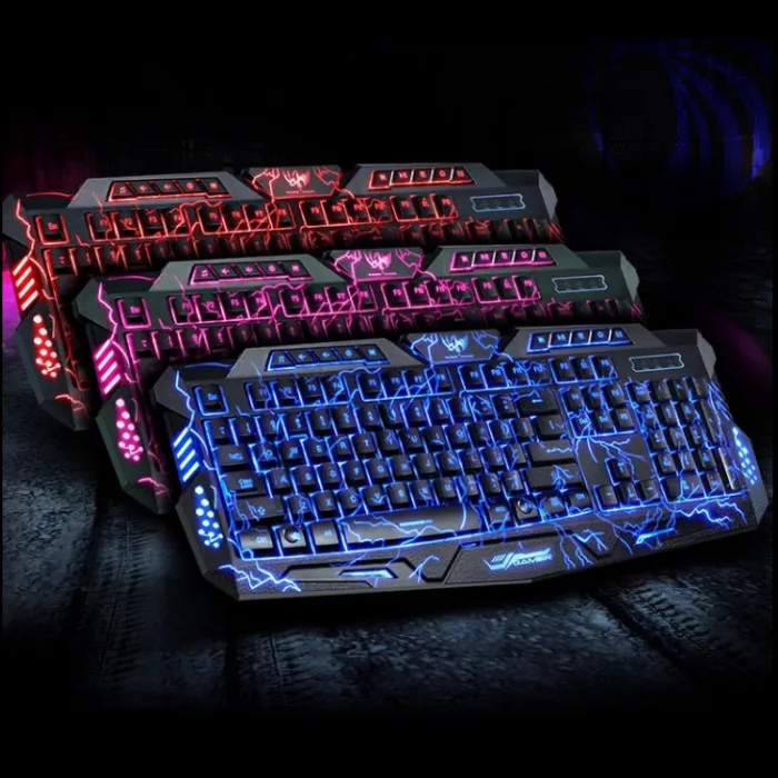 

2021 Wired RGB Game Keyboard for PC Computer Multimedia Keyboard for Professional Gamers gaming keyboards, Black/customized colors