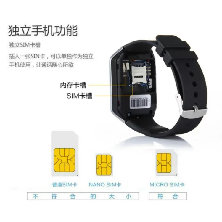 

2021 New Men Promotional Support android 4G SIM Card BT WristWatch Smartwatch For Apple Watch DZ09 Smart Watch With Camera, Black