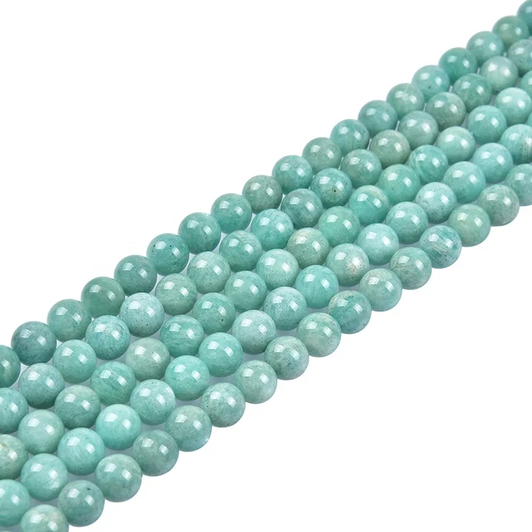 

Natural Gemstones African Amazonite Smooth Round Amazonite Beads for Jewelry Making