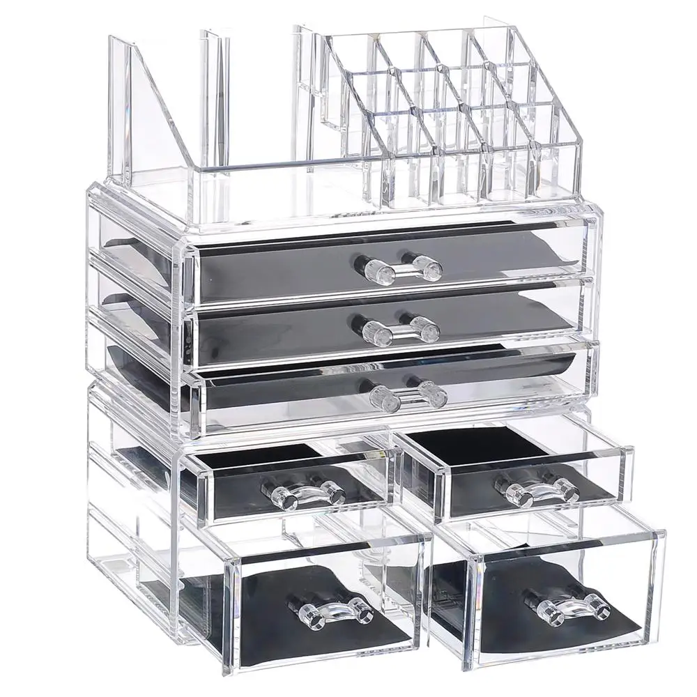

6 Tier Clear Cosmetics Jewelry Storage Makeup Organizer with Drawer