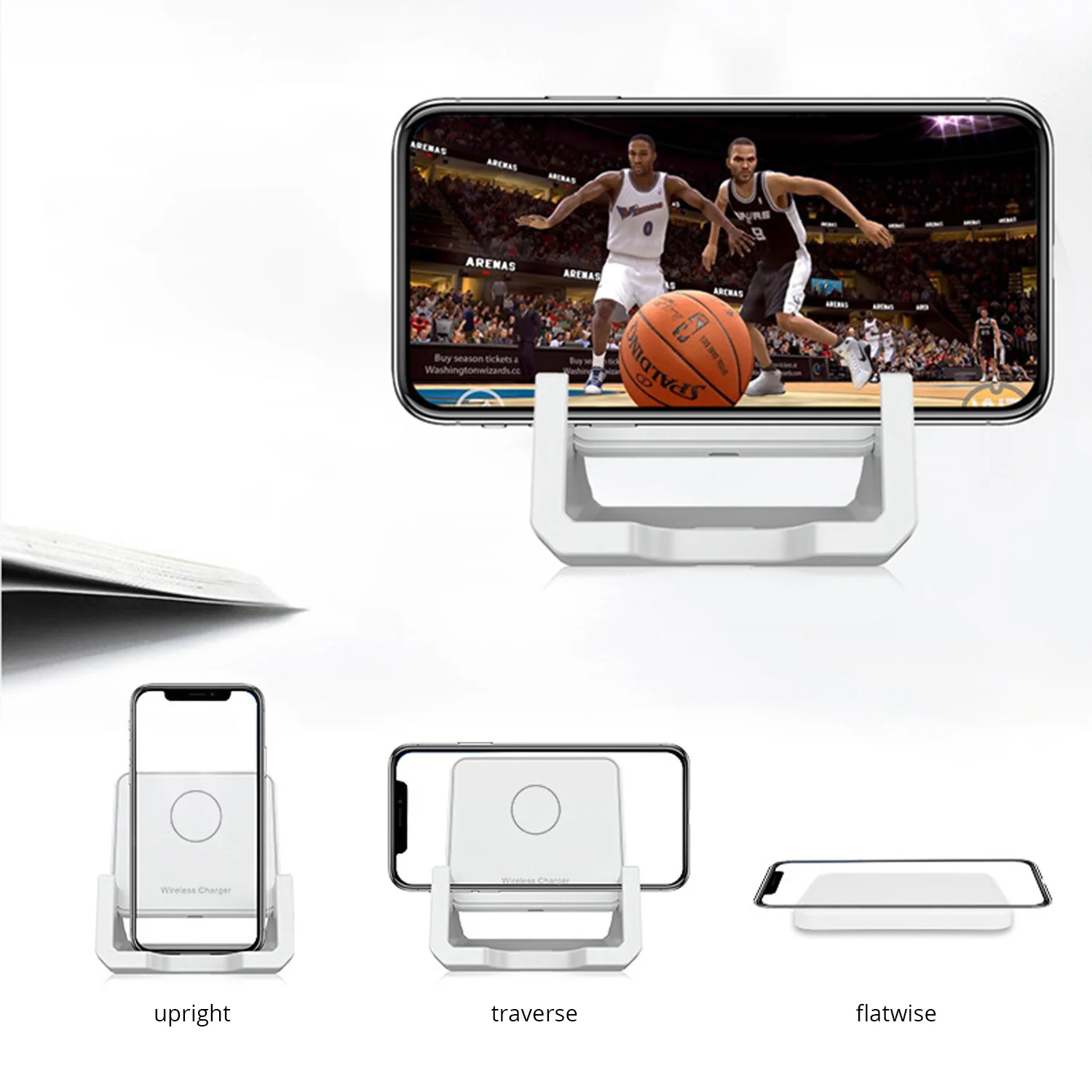 universal wireless charger stand for iphone samsung galaxy usb type-c Qi 10w fast charging desk wireless charger pad