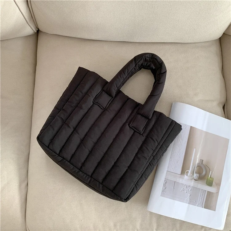

Custom Luxury Stripe Wadding Designer Tote Bag Fashion Handbags Big Hand Bags Ladies Nylon Shopping Bag for Women