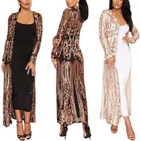 

Hot sell casual Women's Sequins Open Front Long Sleeve Club Cardigan Evening dresses