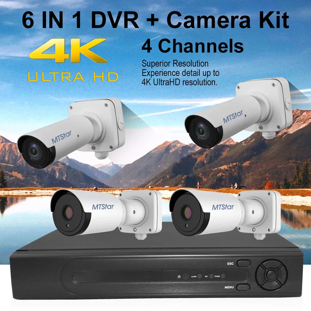 Hikvision HIKVISION 5MP Camera IP67 EXIR 4K UHD 4CH 8CH DVR 8TB BNC Coax CCTV Security Kit 