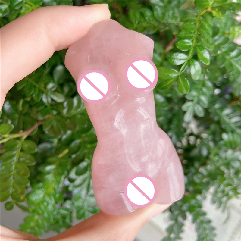 

Crystal Healing Stone Rose Quartz Goddess Figurines Body Carving Pink Women Statue Torso Natural Crystal Woman