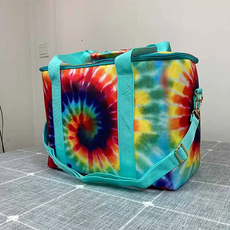 

Women tie dye sunflower insulated soft cooler lunch bag beach bag monogram gift beer seltzer cold tote bag picnic tote for girl