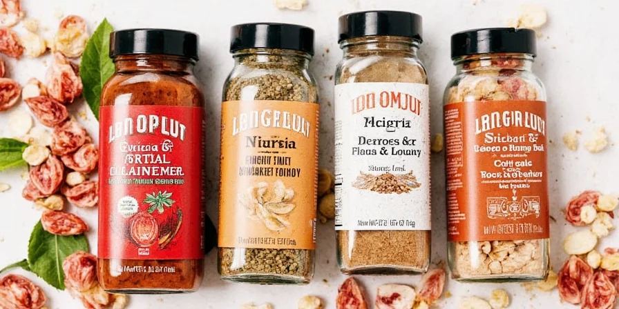 A happy face made from spice jars