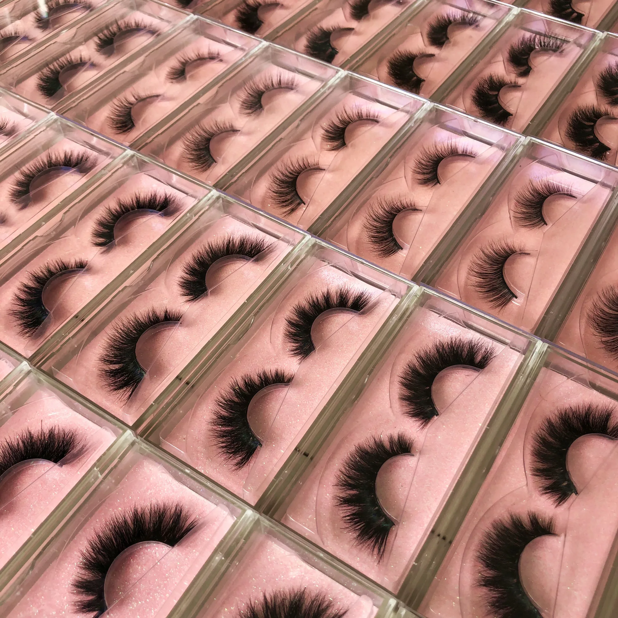 

Own Brand Private Label 100% Real Mink Fur Wholesale Full Strip Lashes Soft Black Cotton Thick 3D Mink Eyelash, Natural black