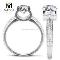 

Messi Jewelry 1 Carat VVS DEF white diamond 14k 18k gold engagement wedding CVD synthetic moissanite diamond ring for women