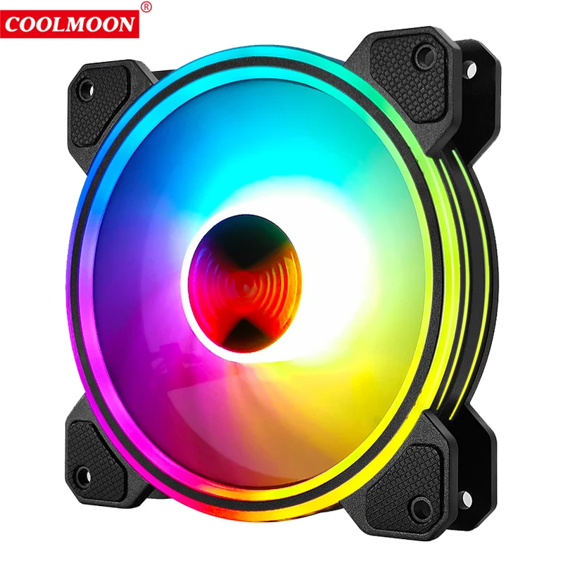 

coolmoon LIGHT X RGB FAN 120mm Multi-layer aperture computer case cooling fan with RF Remote Control