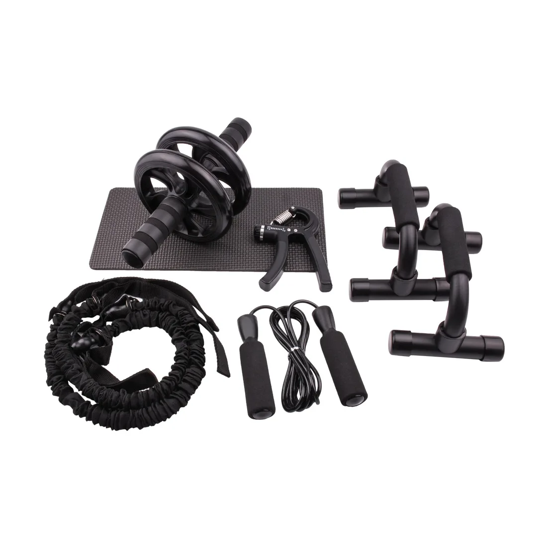

6-in-1 abdominal wheel roller multifuntion kit Core Strength Home Workout sports machine Equipment Abdomen roller Muscles Train, Black