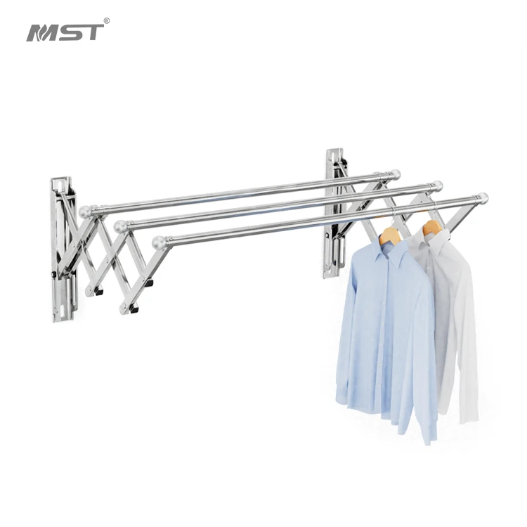 

MST metal Expandable Wall mounted Cloth Drying rack multifunctional Clothes hanger dryers stand drying rack