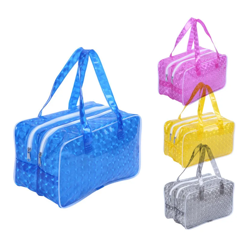 

Wholesale Fashion Waterproof Jelly Beach Tote Bags Colorful Clear PVC Women Handbag Swim luggage Bag