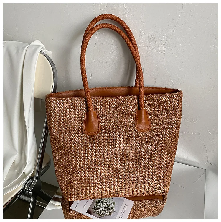 

summer boho handmade beach rattan crossbody bag straw woven shoulder bags