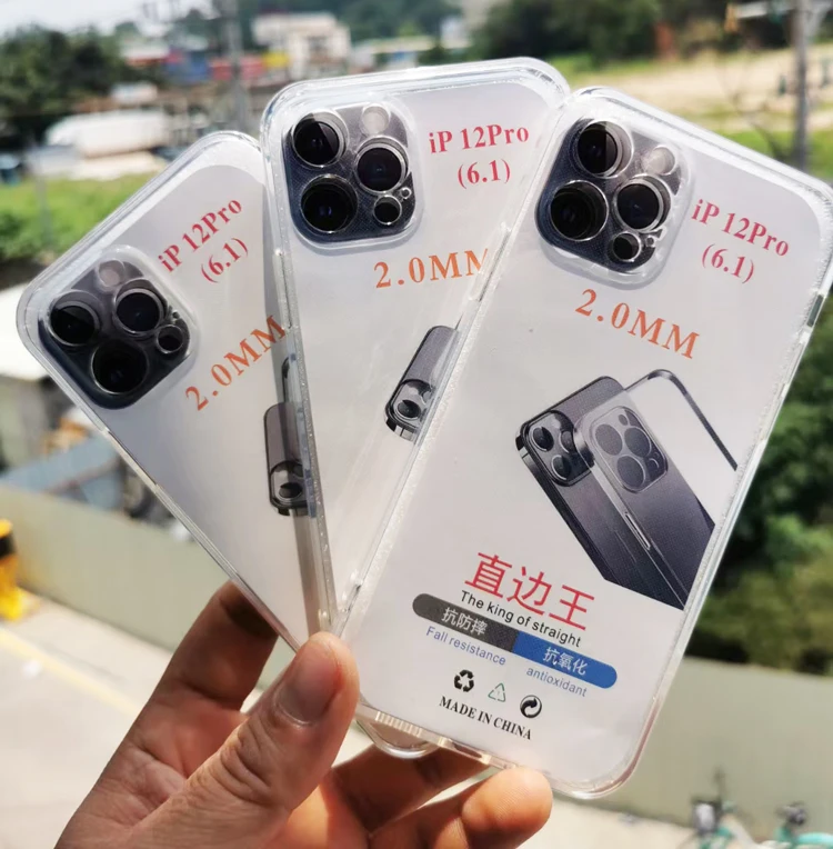 

Luxury Small Hole Camera Protector Straight Edge Design 2.0mm Soft TPU Transparent Mobile Phone Cover Case For Iphone 6 6G 6S