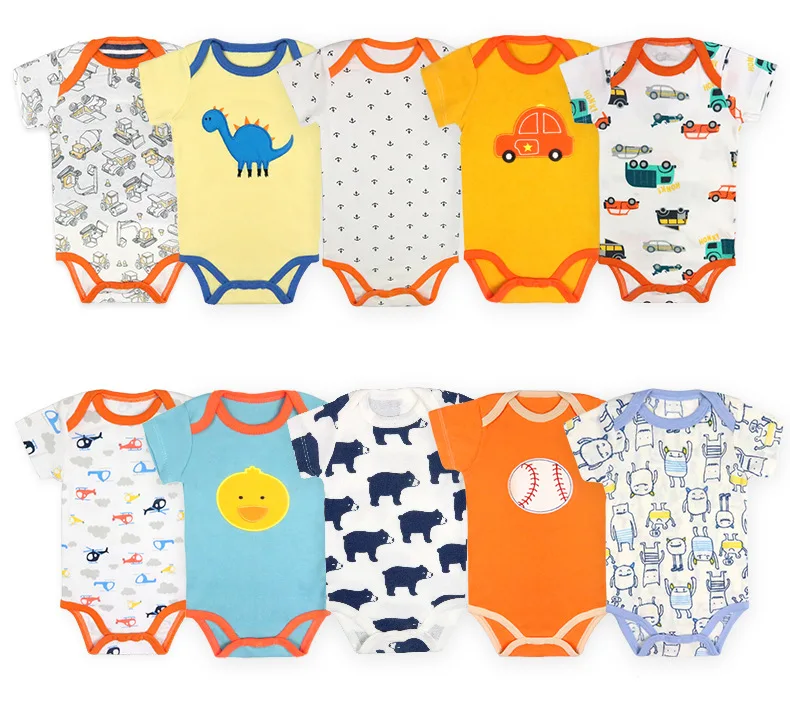

Infant clothing baby romper cotton summer clothing 5 pieces set baby jumpsuit, Picture shows