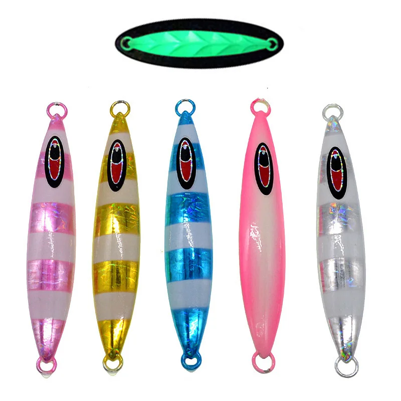 

Slow pitch metal jig artificial swimbait 60g/80g/100g/120g/150g/200g saltwater jigging lure, 5 colors