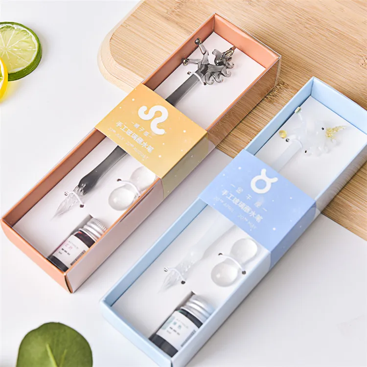 
Hot Selling Signature Overvalue Crystal Glass Dip Pen Wholesale Handmade Dip Pen and Ink 