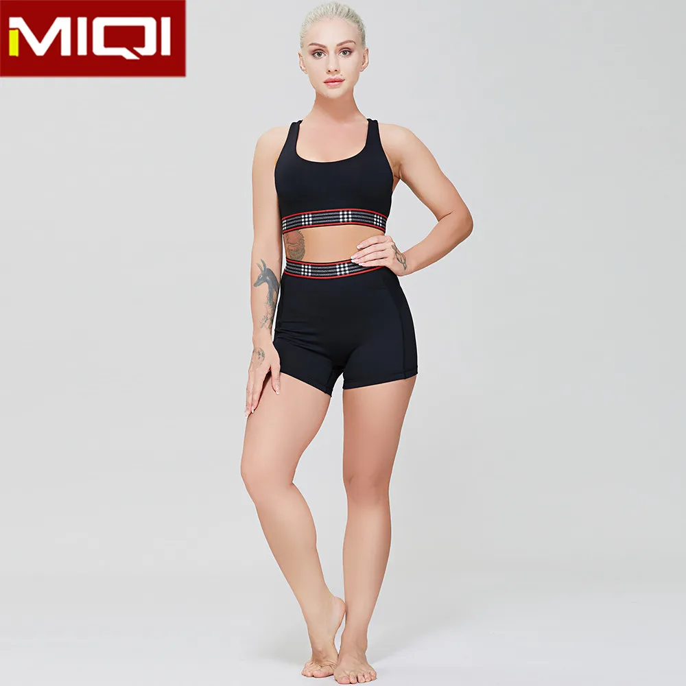 

2020 female gym fitness crop top sport wear workout women yoga short set for women, More than 70 colors available
