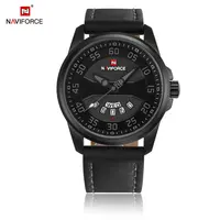 

Naviforce Men 9124 Japan Quartz watch Analog Luxury Brand Leather Strap Fashion Waterproof Watches