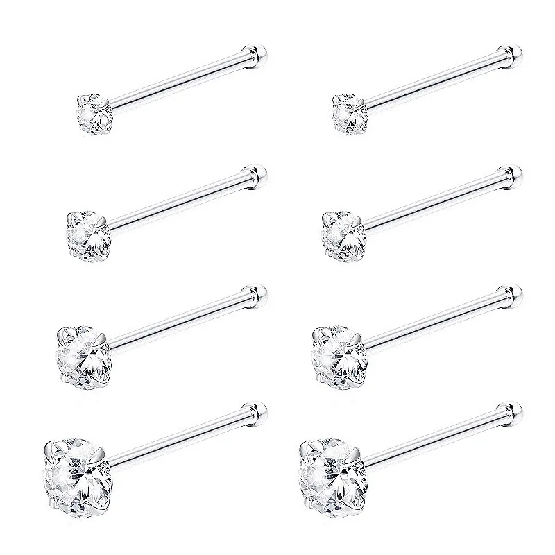 

S925 Sterling Silver Wholesale Fashion Face Dangling Nose Nail Simple Earring Studs Set Trendy 2021, Gold/silver