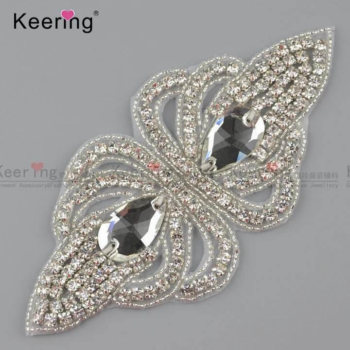 

Rhinestone Pearls Applique For Wedding Dress Decoration wedding belt sash WRA-841